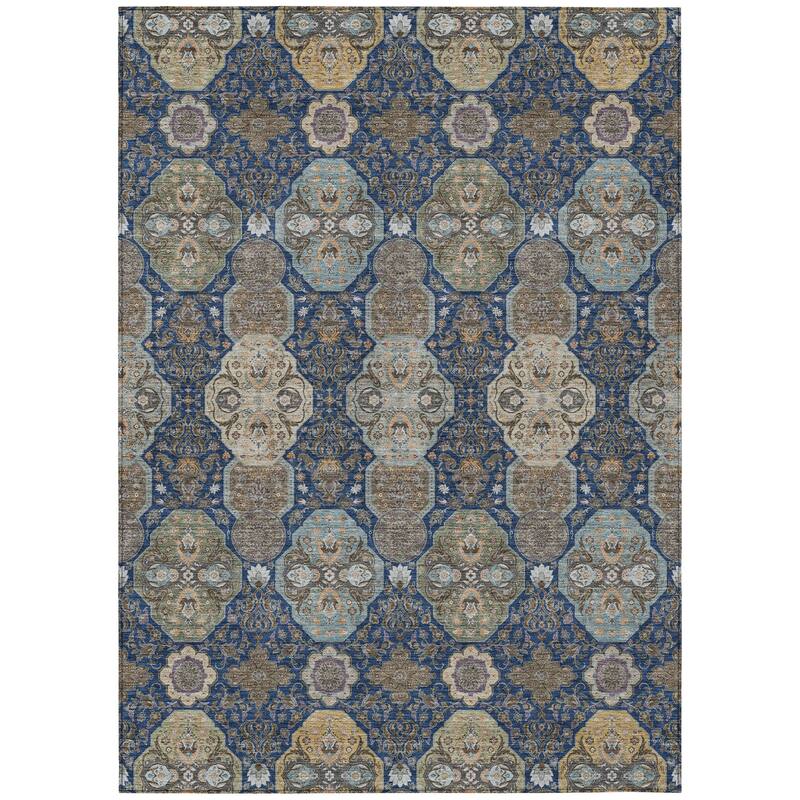 Machine Washable Indoor/ Outdoor Traditional Tracey Chantille Rug