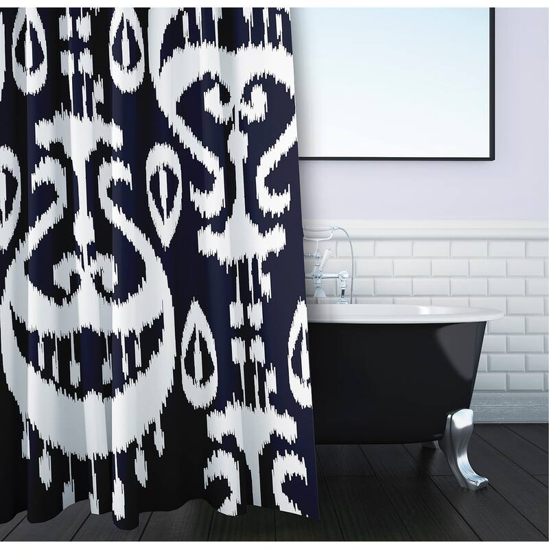 71 x 74-inch Ikat Geometric Print Shower Curtain