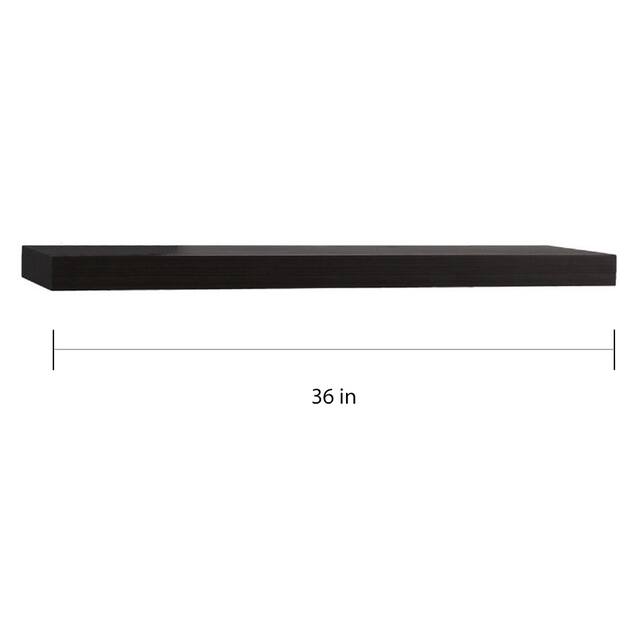 InPlace 36-inch Black Floating Wall Shelf