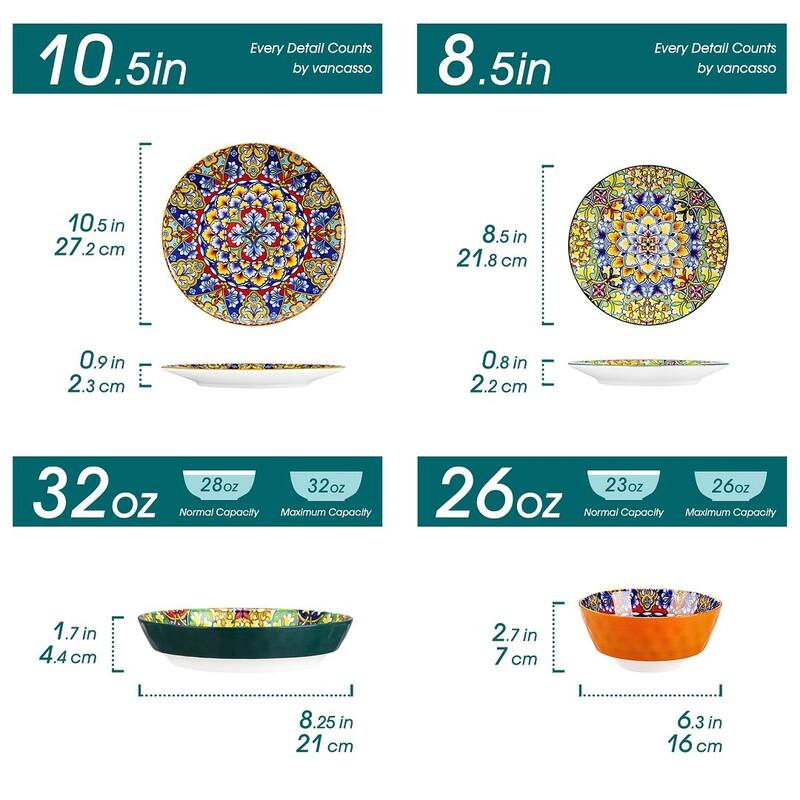 vancasso Bohemian Porcelain Pattern Dinnerware Set