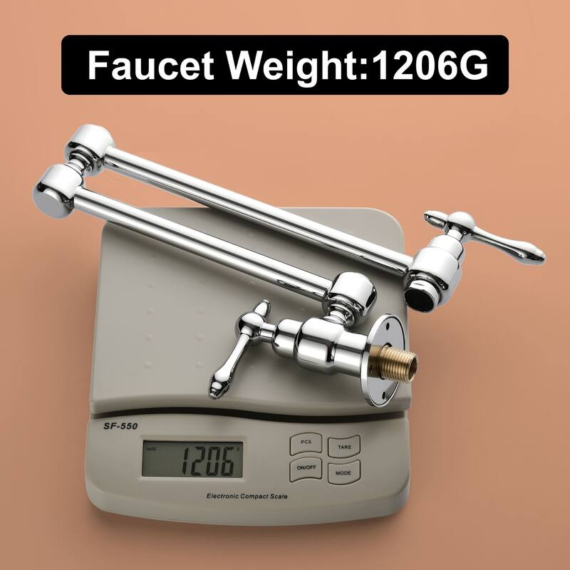 Pot Filler Faucet Commercial Wall Mount Kitchen Sink Faucet Modern Folding Stretchable Double Joint With Single Hole Two Handles
