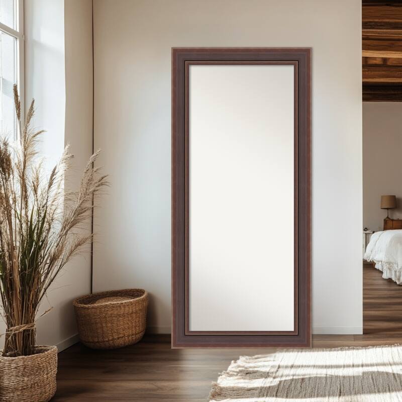 Moab Non-Beveled Framed Full-Length Floor Leaner Mirror - Moab Brown Bronze - 32 x 68 in