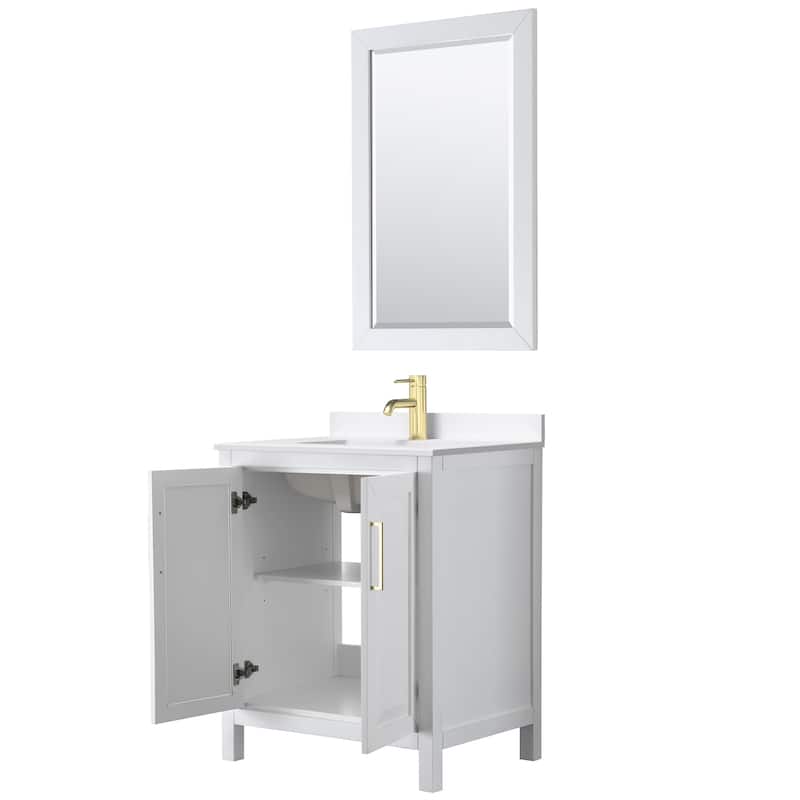 Daria 30-inch Single Vanity, Single Hole Quartz Top, 24-inch Mirror