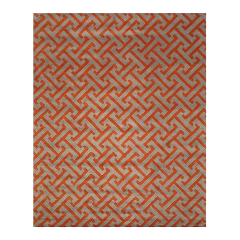 Hand-tufted Wool Gray Contemporary Geometric Harrison Rug