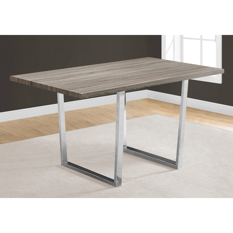 Dining Table, Rectangular, Kitchen, Dining Room, Chrome Metal