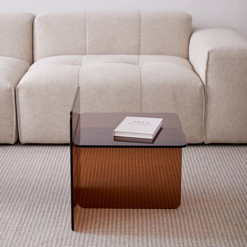 Tempered Brown Glass SideTable, Small Tea Table, Night Stand Tempered Glass Sofa Table