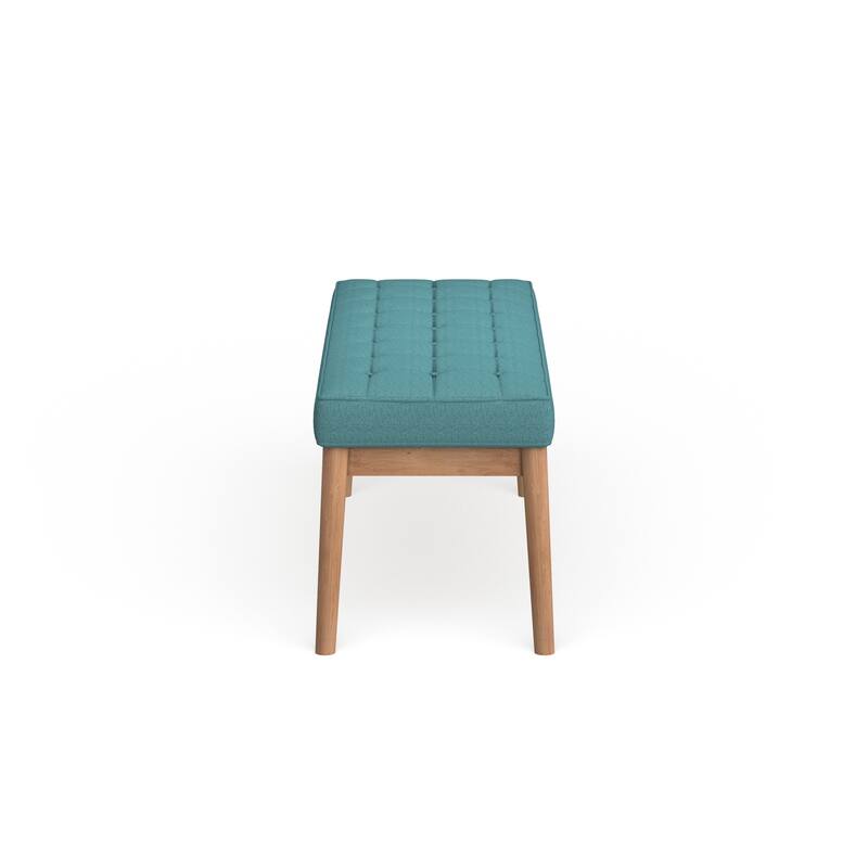 Saxon Mid-century Tufted Fabric Ottoman Bench by Christopher Knight Home - 43.00 L x 15.75 W x 17.00 H