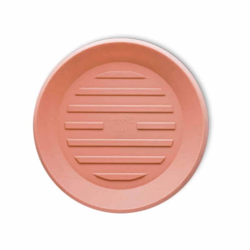 Universal Round Plant Saucer, Heavy Duty Planter Tray - 15'' inner x 20" outer - Weathered Terracotta