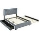 preview thumbnail 34 of 50, Velvet Platform Bed with LED and Trundle, Full Size with Storage Drawers