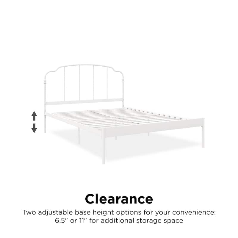 RealRooms Camie Adjustable Height Metal Bed Frame