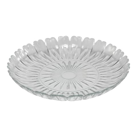 A&B Home 11-inch Clear Southern Sparkle Textured Centerpiece Plate