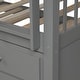preview thumbnail 7 of 13, Modern Design Wood Bunk Bed with Ladder, Multifunctional Trundle Bunk Bed with Drawers, Grey