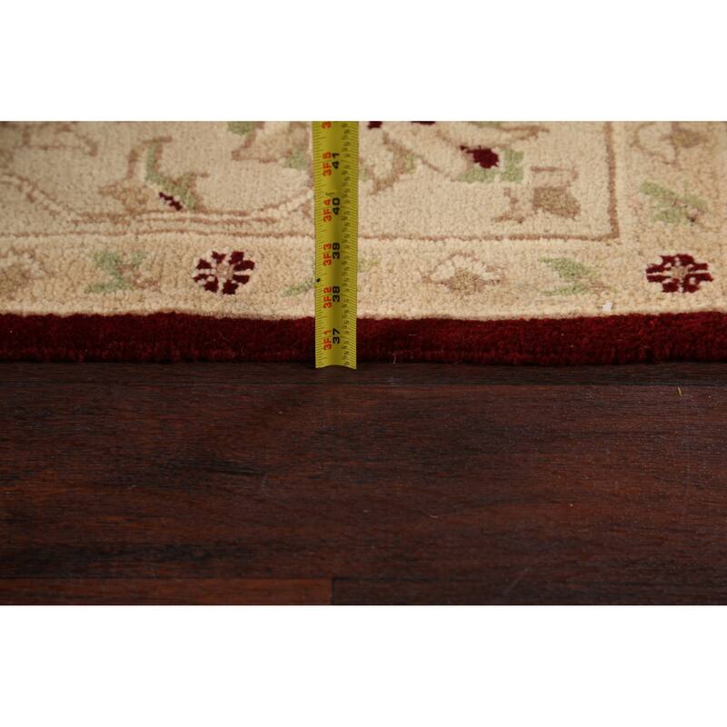 Vegetable Dye Floral Agra Oriental Area Rug Hand-knotted Wool Carpet - 7'1" x 7'1" Square