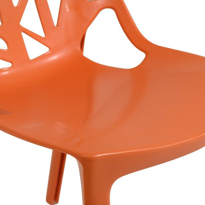 Stackable Dining Chair in Polypropylene (Set of 4) Modern Cut-out Design Backrest Accent Side Chair