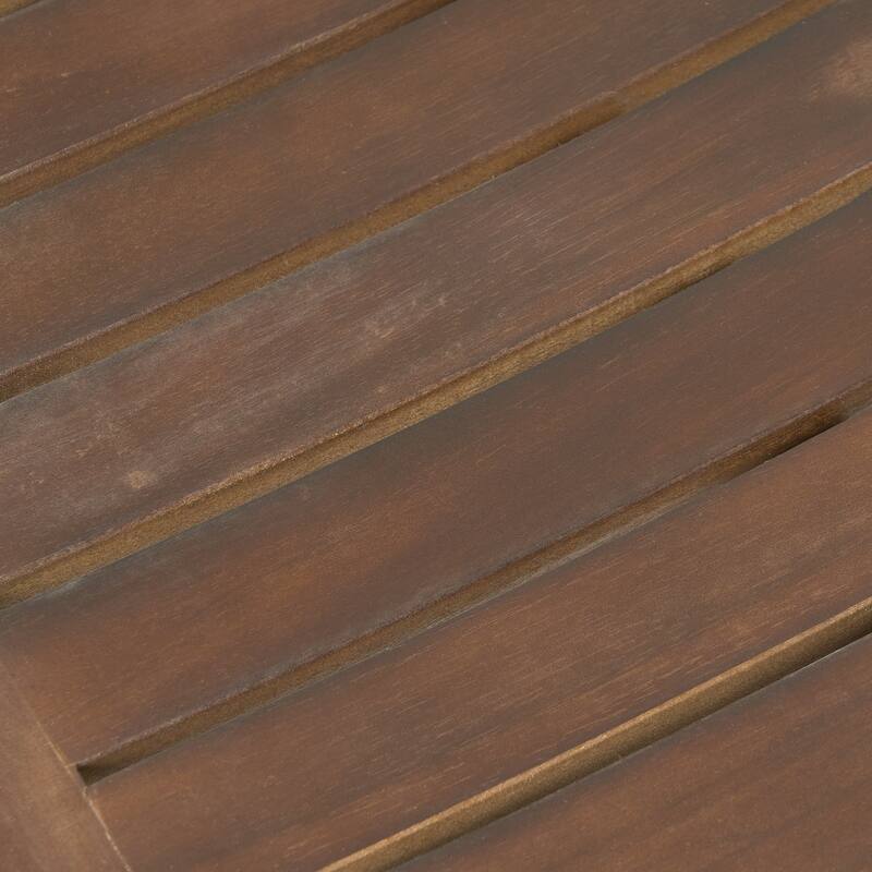 Roomfitters Outdoor Acacia Wood Bar Stool Set of 2, 24'' Counter Height Backless Patio Stools with Curved Seat, Mahogany Brown