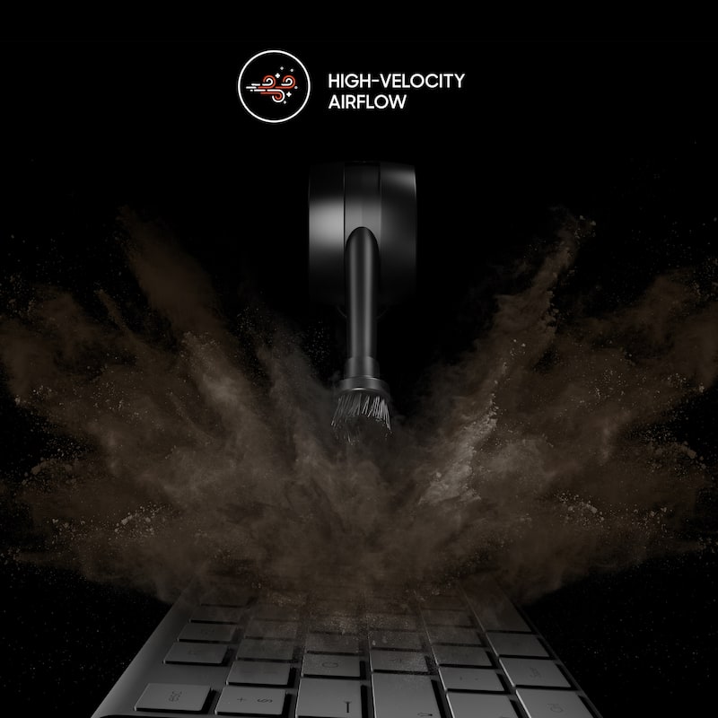 Sharper Image MACH 01X High Velocity Compressed Air Duster, Rechargeable, Rotating Design, Cleaning Tool, Black