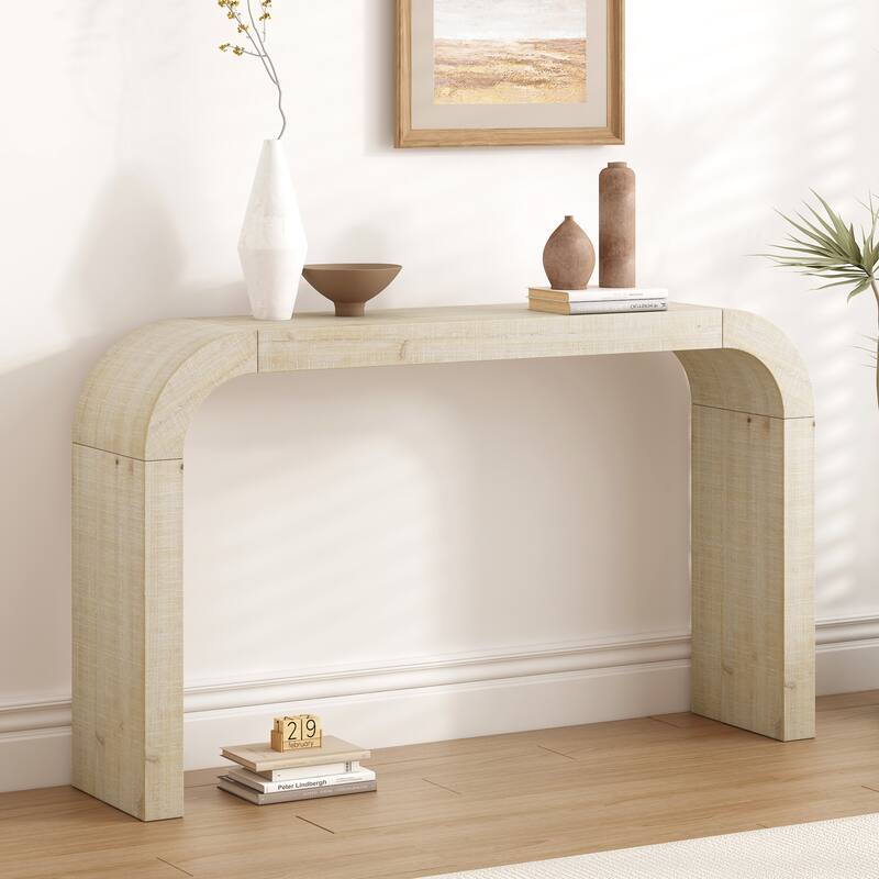 Wood Console Table with Curved Edge