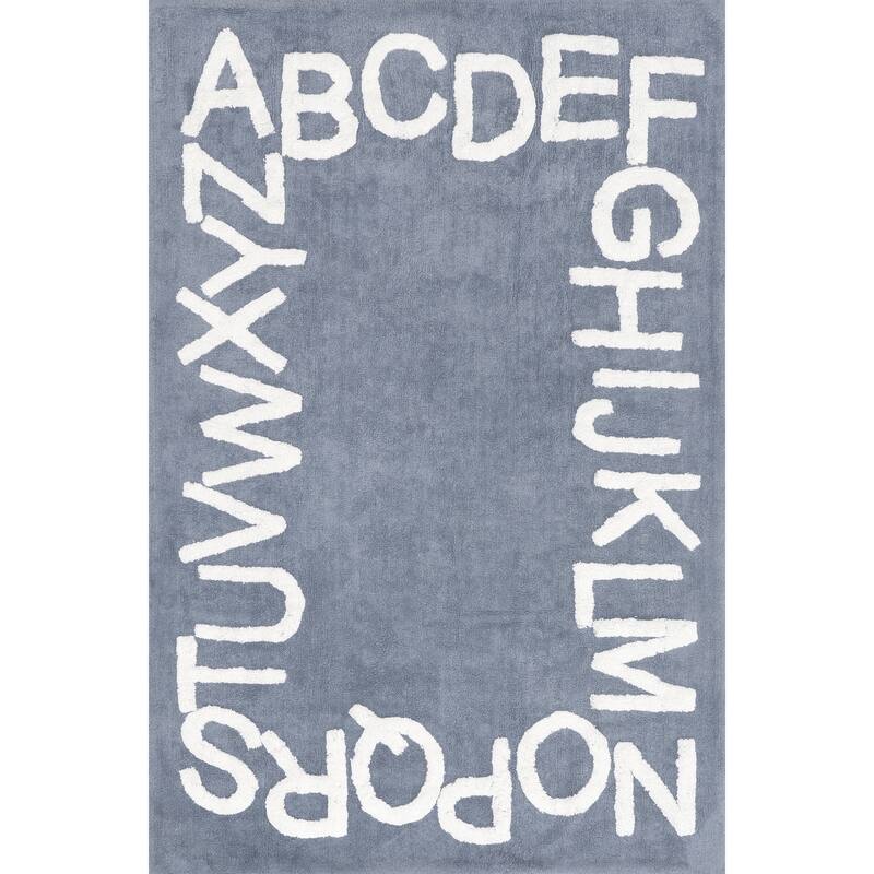Nuloom Alphabet SpinClean Washable Round Rug