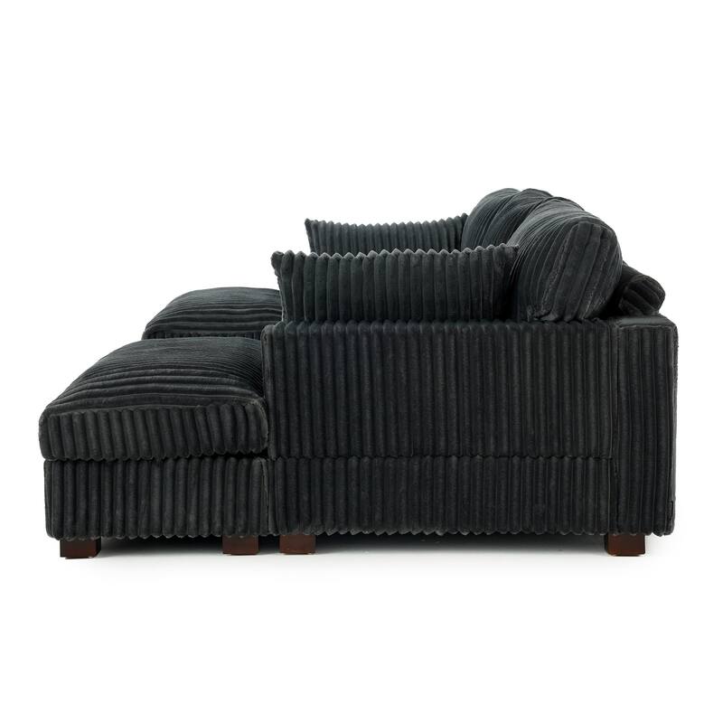 Modren Plush Oversized Modular Sectional Sofa Set with Chaise&Ottoman.