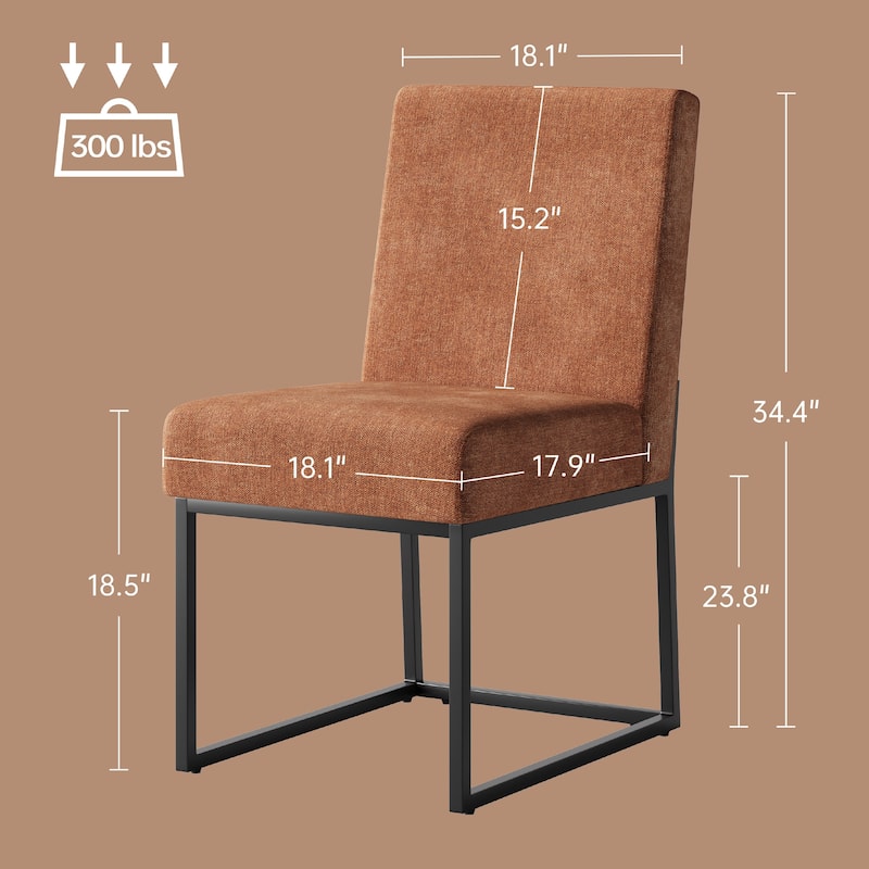 Mid Century Modern Dining Chair with Black Metal Legs