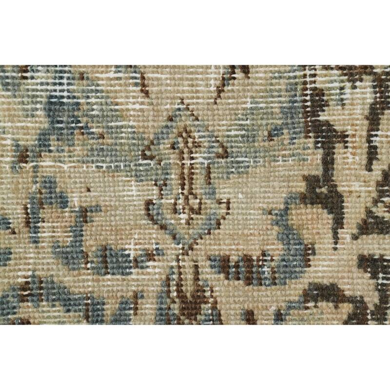 Hand Knotted Oriental 100% Wool Carpet Traditional Floral Peach Heriz Area Rug - 12' 4'' X 9' 4''