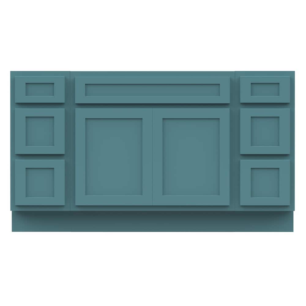 Vanity Art 63" Oak Freestanding Bathroom Vanity Cabinet without Top