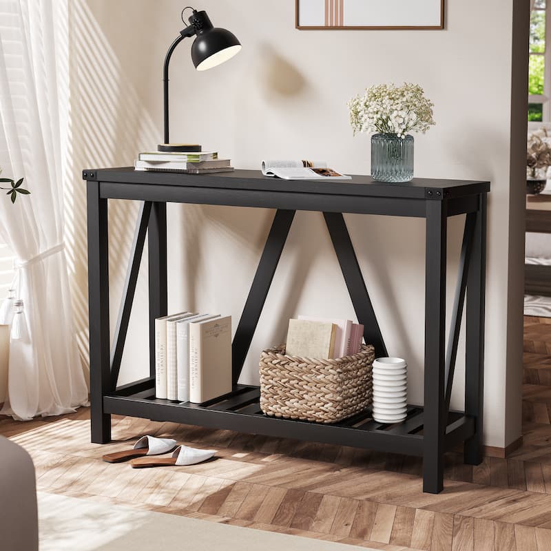 Crestlive 2 Tiers Entryway Console Table Living Room Behind Couch Sofa Table