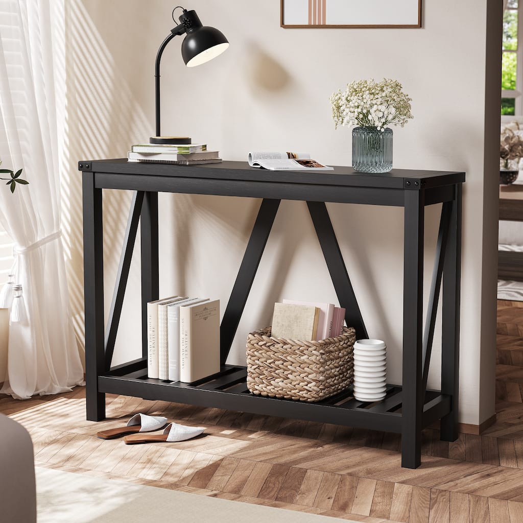 Crestlive 2 Tiers Entryway Console Table Living Room Behind Couch Sofa Table