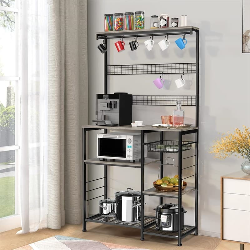 Kitchen Bakers Rack - 6.7"D x 35.8"W x 68.5"H