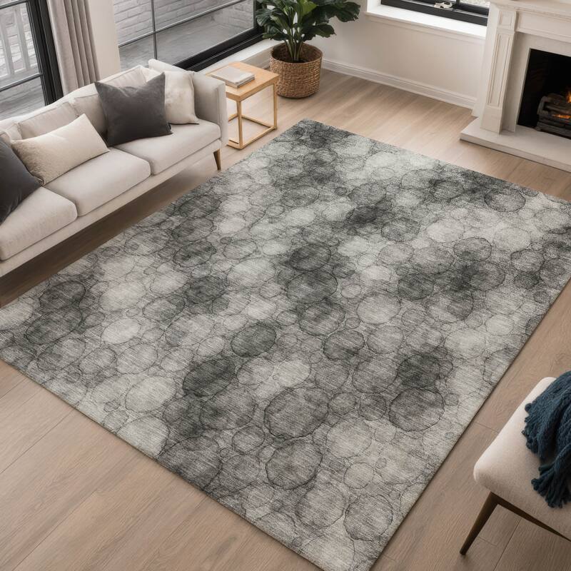 Machine Washable Indoor/ Outdoor Modern Aby Chantille Rug