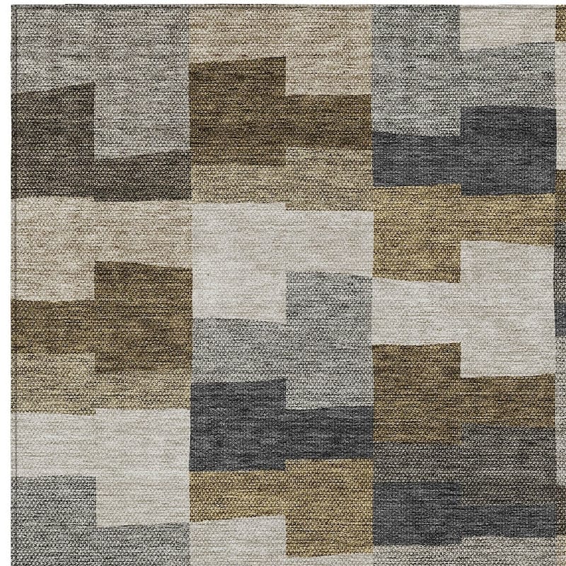 HomeRoots Geometric Transitional Rectangle Outdoor Rug