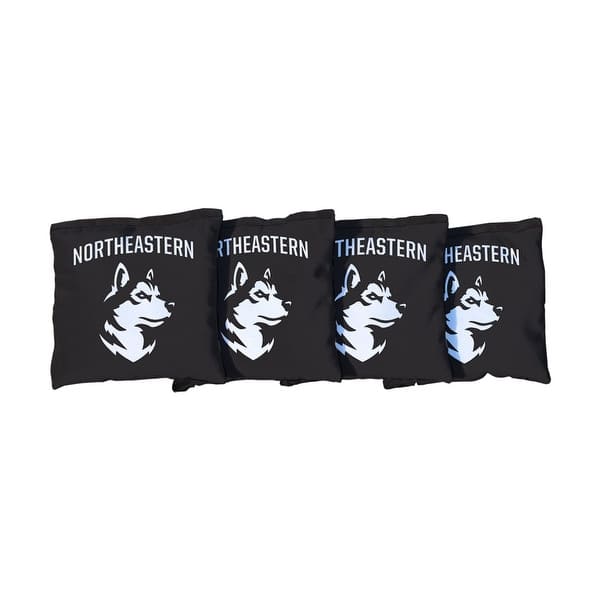slide 2 of 3, Northeastern University NU Huskies Black Cornhole Bags All-Weather Resin Filled