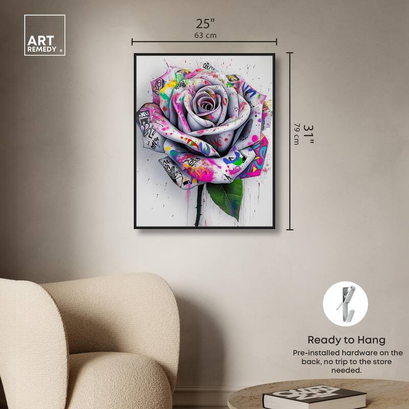 Graffiti Rose Canvas by Art Remedy
