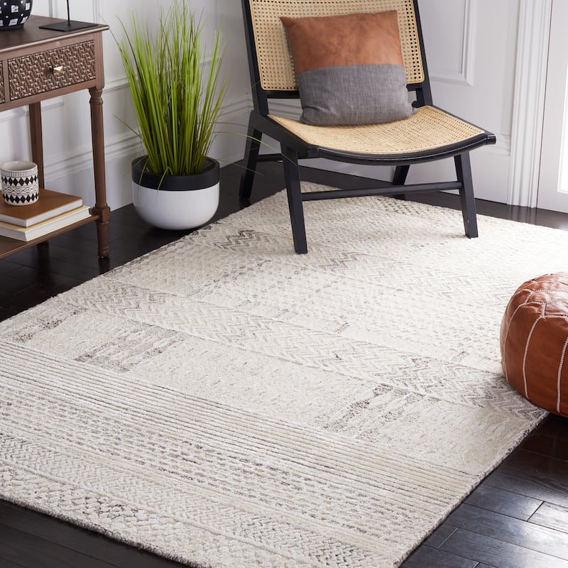 SAFAVIEH Handmade Glamour Shag Modern Viscose Rug - 8' x 10' - Natural/Ivory