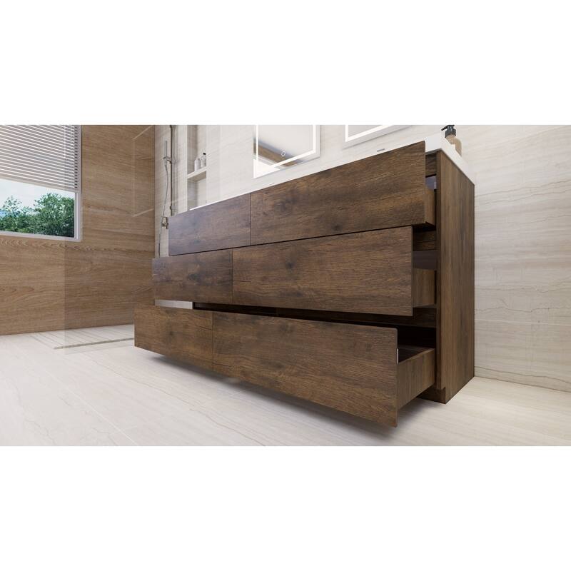 Aron 60'' Freestanding Vanity with Double Reinforced Acrylic Sink