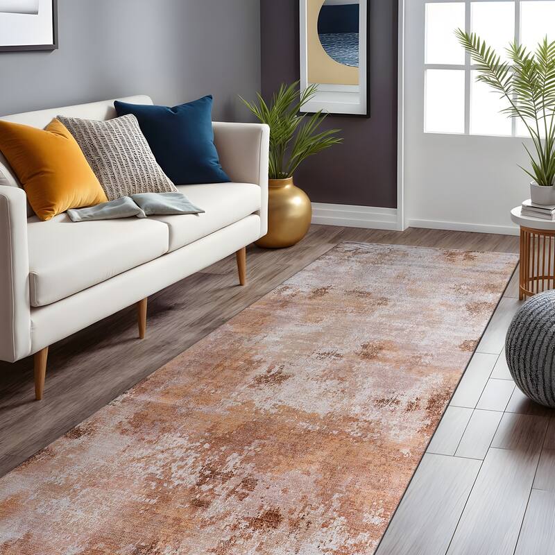 Beverly Rug Queen Abstract Non-Slip Rubber Back Washable Indoor Area Rug