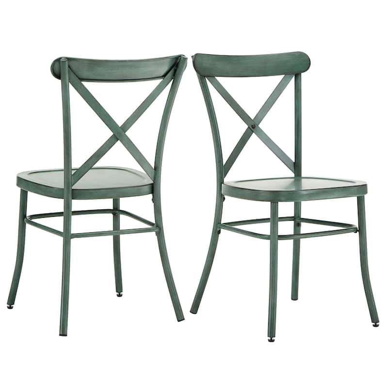Eleanor 5-Piece Dining Set with Metal X-Cross Back Chairs by iNSPIRE Q Classic