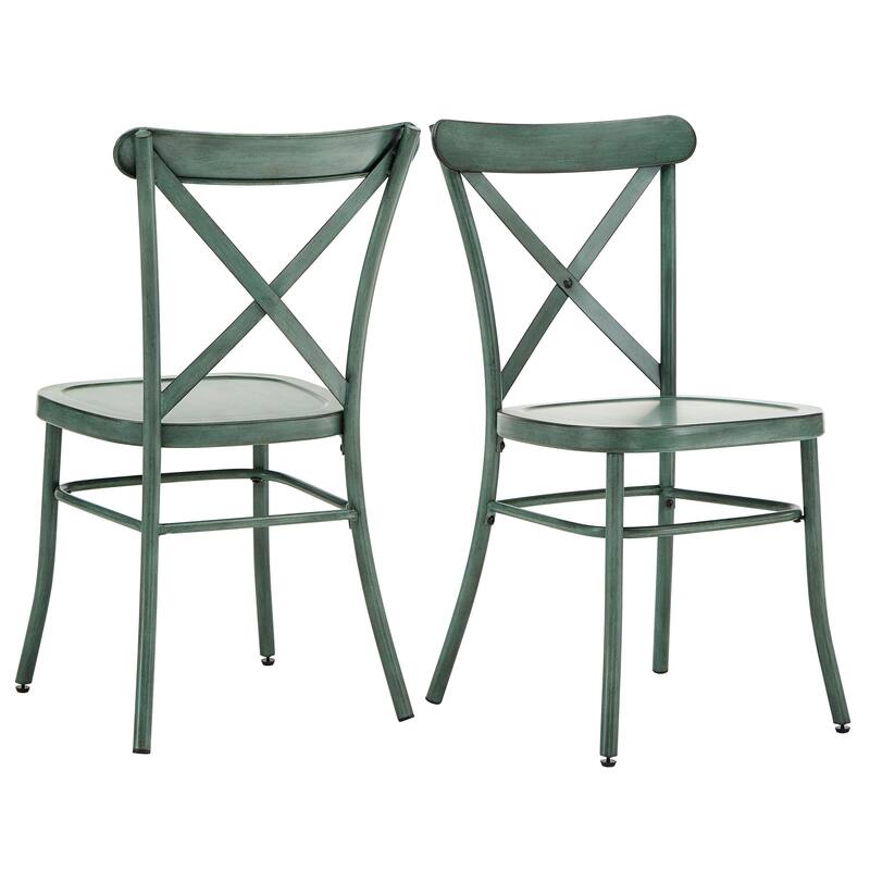 Eleanor 5Piece Dining Set with Metal XCross Back Chairs by iNSPIRE Q