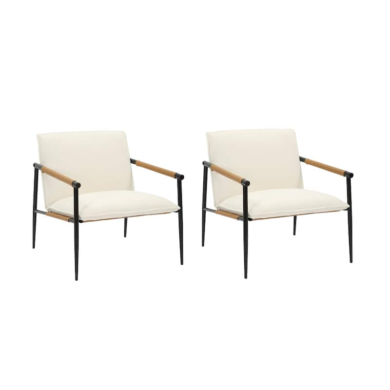 Omel Lounge Reading Chair, Modern Living Room Accent Chair with Metal Frame and Boucle Upholstery