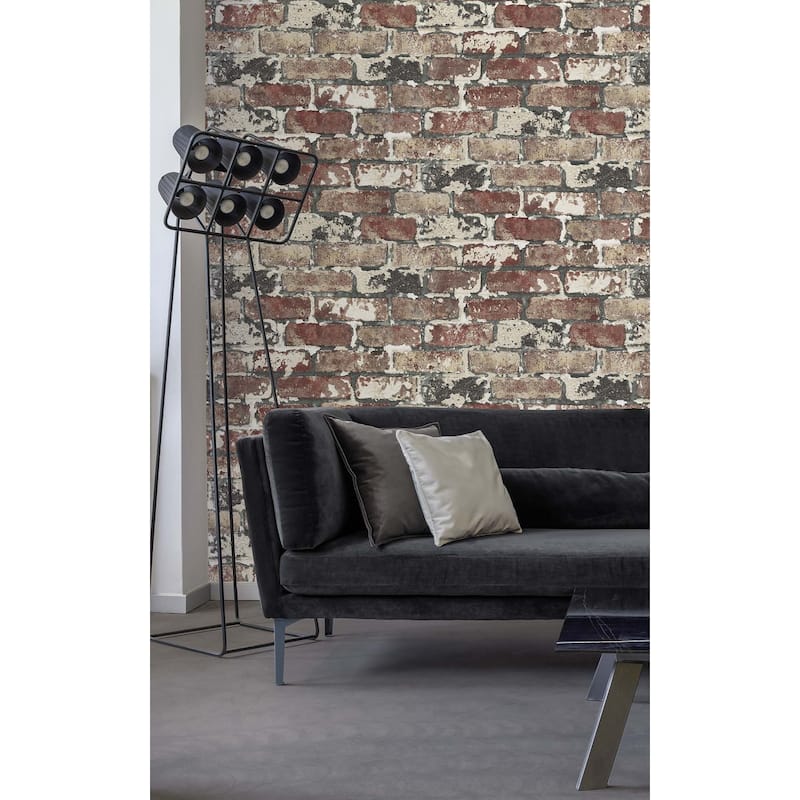 Seabrook Designs Industrial Faux Brick Unpasted Wallpaper