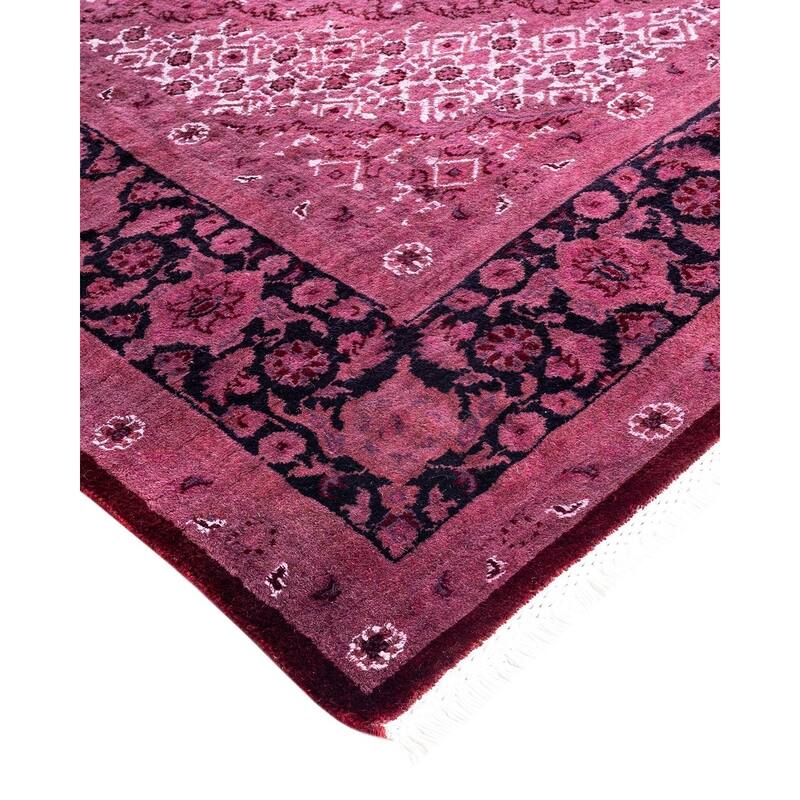 Fine Vibrance One-of-a-Kind Hand-Knotted Area Rug - Pink, 6' 1" x 9' 5" - 6' 1" x 9' 5"