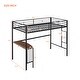 preview thumbnail 6 of 32, Industrial Twin Size Loft Bed with Curved Desk, Heavy-Duty Steel Bed Frame with Powder-coated Finish, Ladder and Guardrail