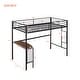 preview thumbnail 5 of 13, Multiple Functions Design Loft Bed with Built-in Desk, Ladder and Guardrails, Twin Size, Black