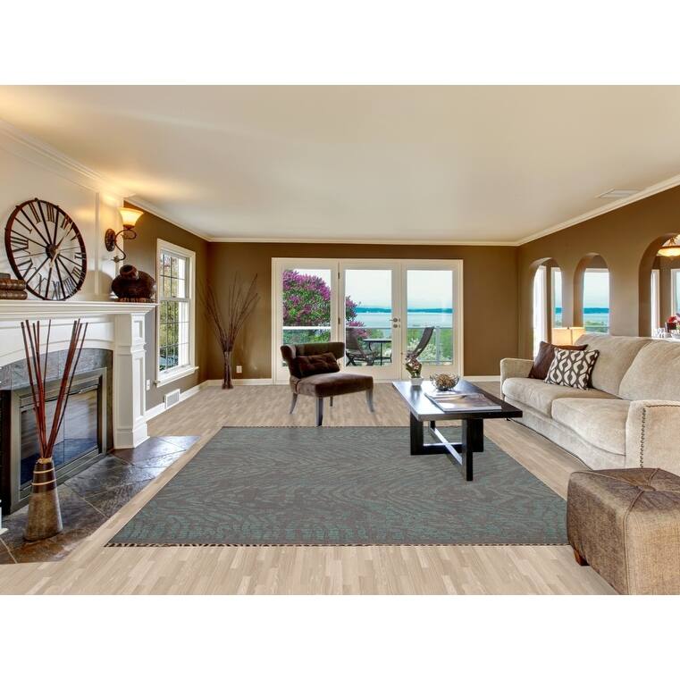 Moroccan Abstract Area Rug Hand-Knotted Oriental Grey Wool Carpet - 7'11"x 10'1"