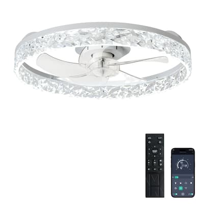 Low Profile Ceiling Fan with Light: 20-16 Inch, App Remote Control, Dimmable 3 CCT LED, 6 Wind Speeds, Ultra Quiet