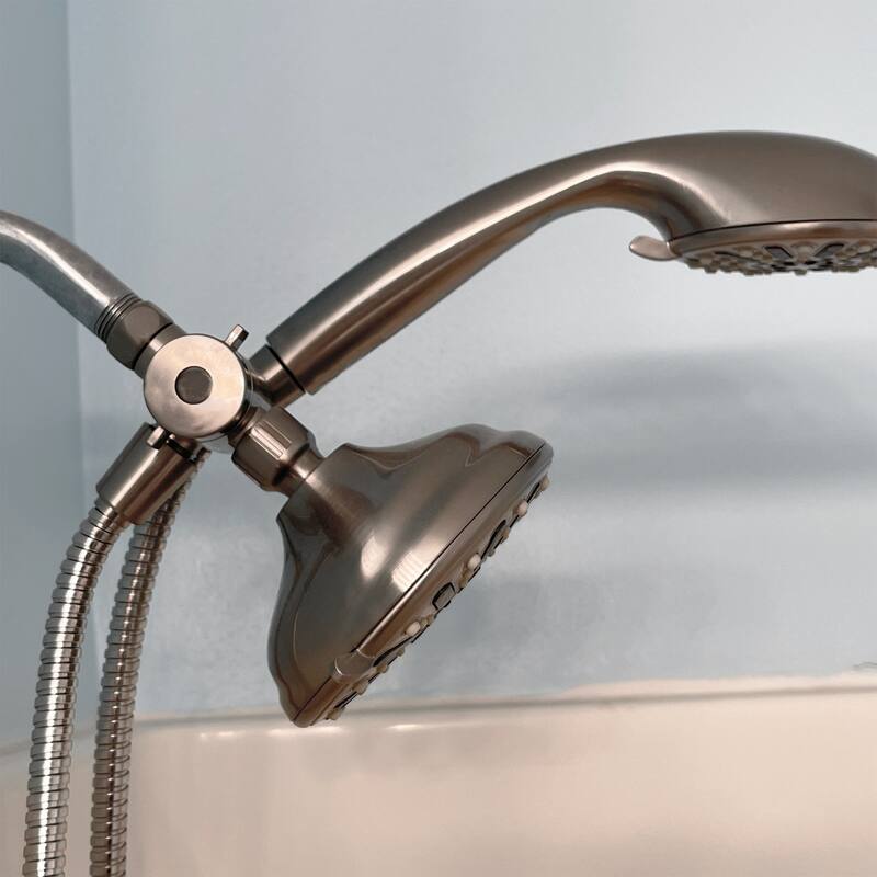 Design House 841536-MB 3-Way Shower Diverter and 70-Inch Hose for Handheld Showerhead - Satin Nickel