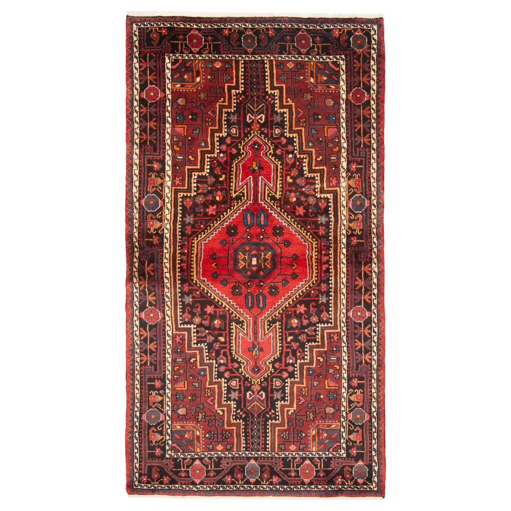 ECARPETGALLERY Hand-knotted Anatolian Vintage Red Wool Rug - 4'4 x 7'9