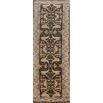 Transitional Oushak Runner Rug Handmade Wool Carpet - 2'7"x 9'10"