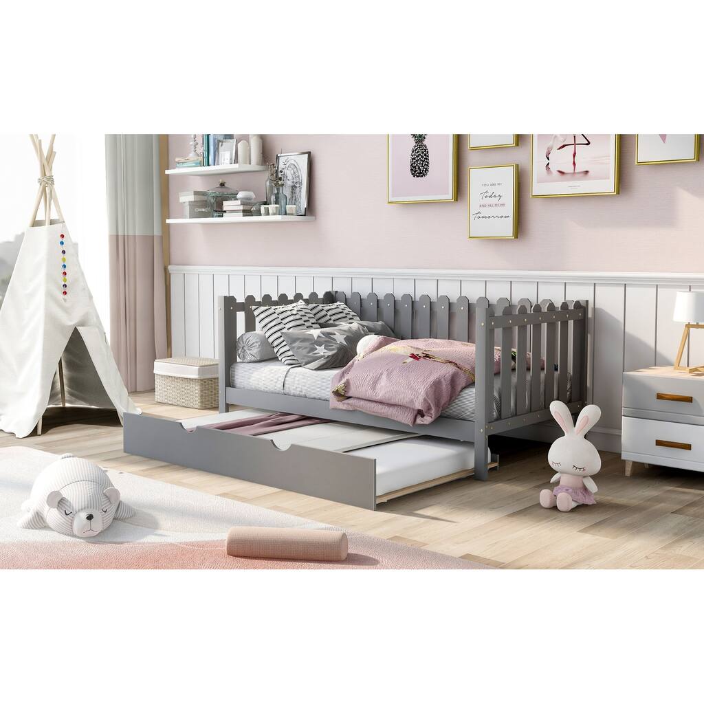 Solid Wood Sofa Bed Platform Bed Frame with Casters