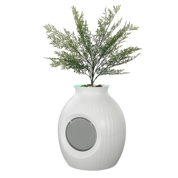 White Hidden Cat Litter Box with Artificial Plant and Plasma Odor Control  System - Bed Bath & Beyond - 42844152